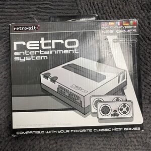 Retro-Bit Retro Entertainment System NES Console Silver/Black‎ w/ 2 Controllers